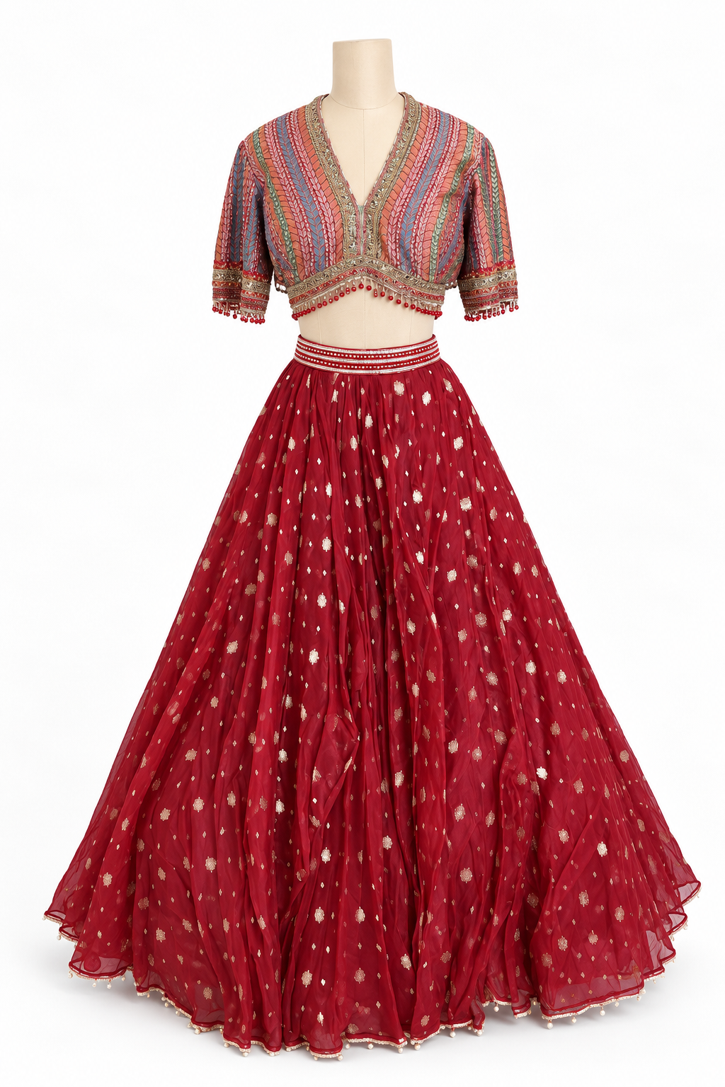 Tarun Tahiliani red skirt & top set