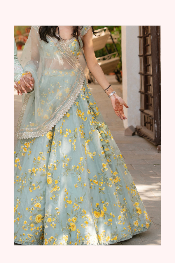 Anushree Reddy Floral Embroidered Lehenga Set