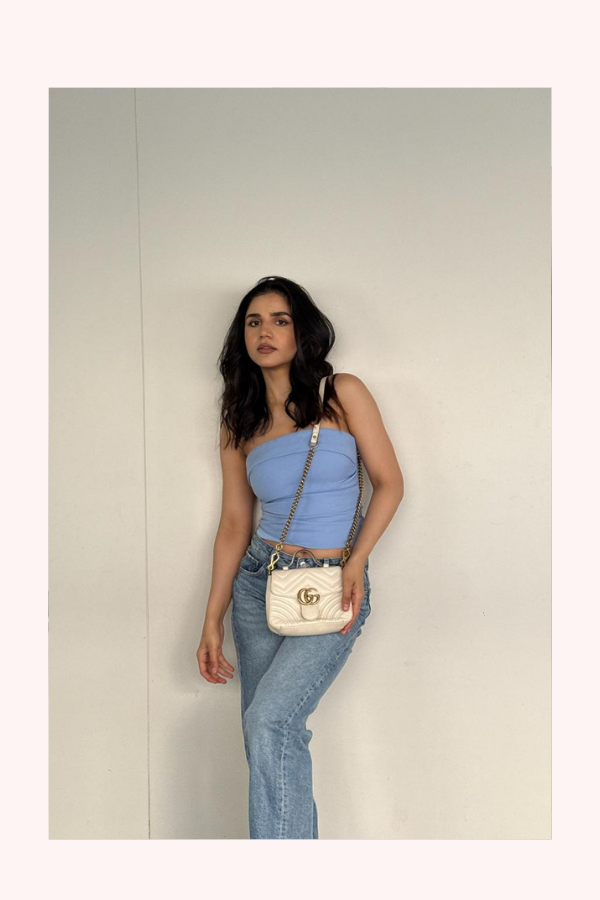 Gucci Leather GG Marmont Top Handle Bag