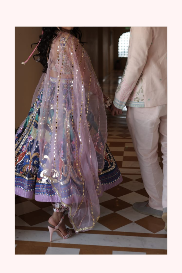 Papa Don’t Preach Embellished Multicolour Skirt Set
