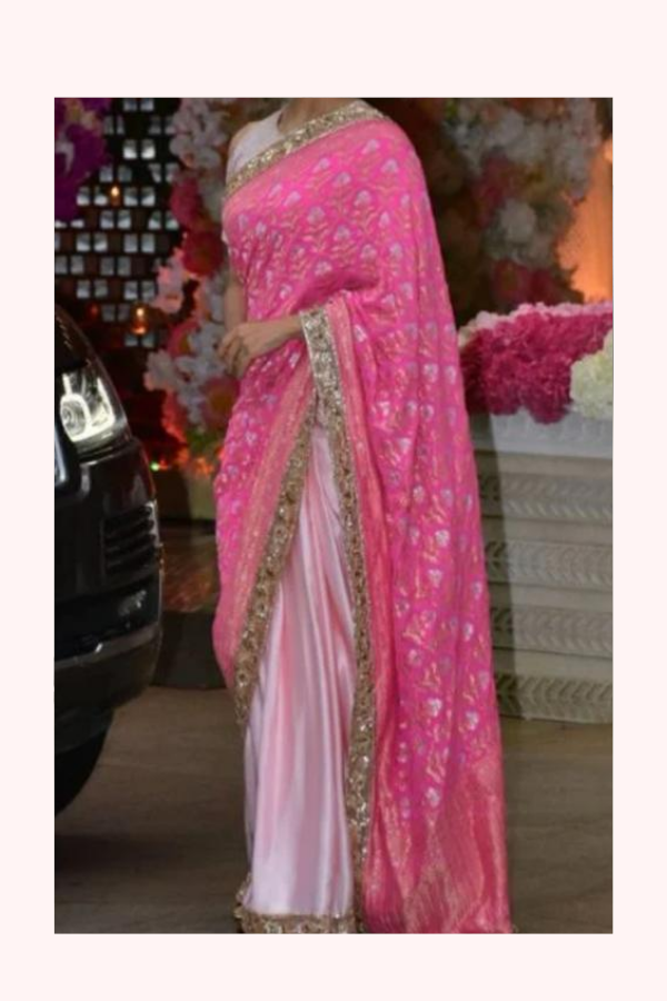 Manish Malhotra Blush Pink Embroidered Saree