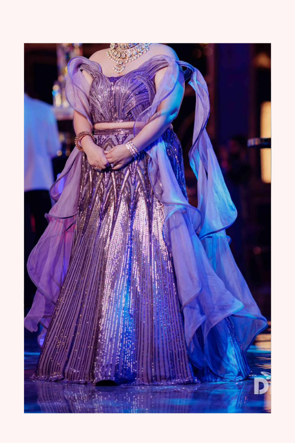 Gaurav Gupta Lilac Draped Lehenga Set
