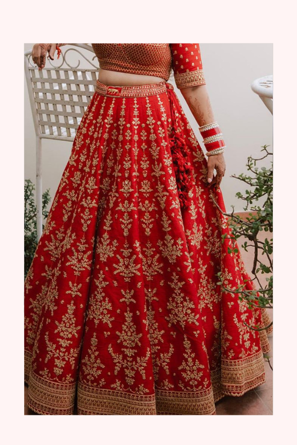 Sabyasachi Red Bridal Lehenga Set