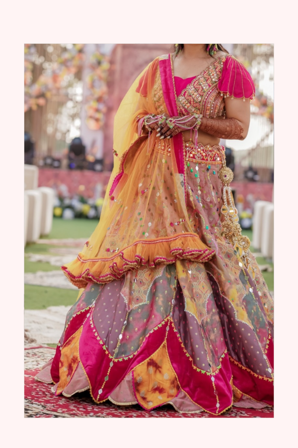 Liz Paul Multicolour Embroidered Lehenga Set