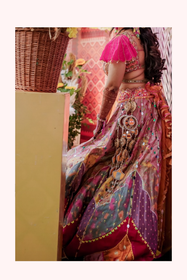 Liz Paul Multicolour Embroidered Lehenga Set