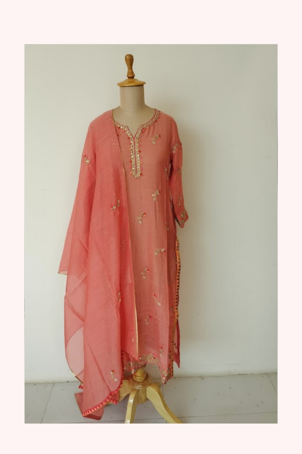 Nidhi Tholia Peach Kurta Set