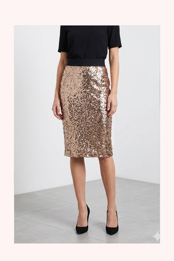 Juicy Couture Gold Sequined Skirt