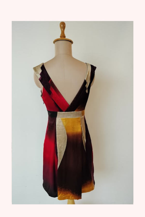 Ted Baker Abstract Print V-Neck Skater Dress
