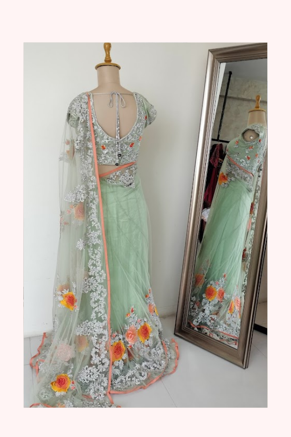 Pallavi Jaikishan Floral Saree-Lehenga