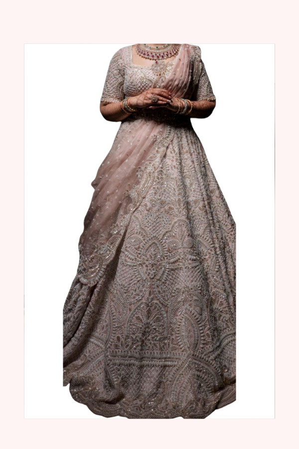 Seema Gujral Blush Pink Embroidered Lehenga Set