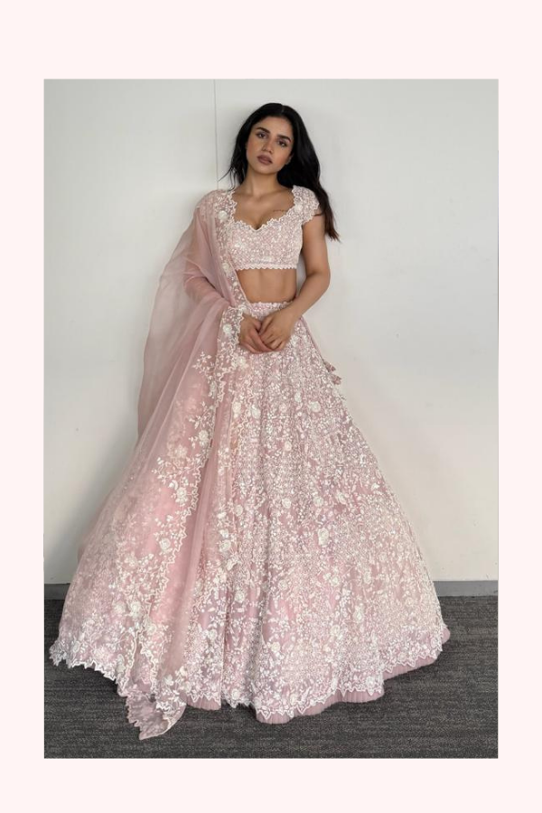 Anushree Reddy Leh Sierra Blush Pink Lehenga Set