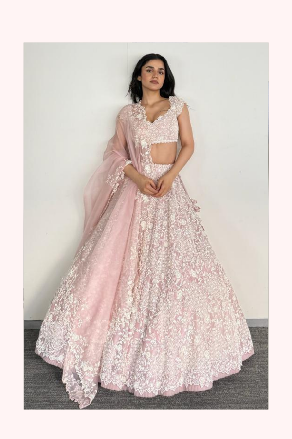 Anushree Reddy Leh Sierra Blush Pink Lehenga Set