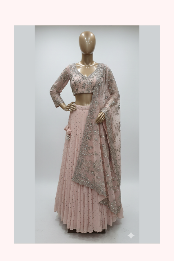 Dolly J Blush Pink Embellished Lehenga Set