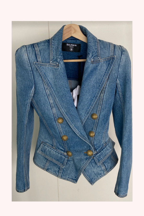 Balmain 6 Button Denim Blazer