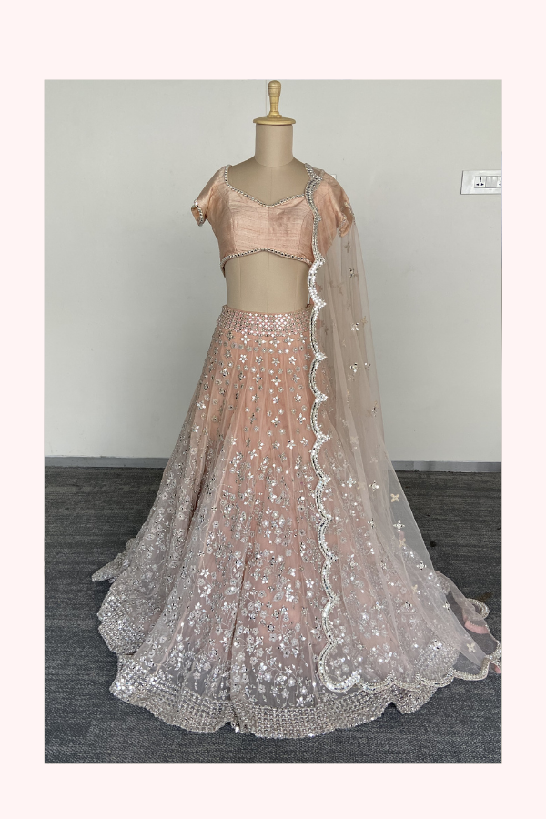 Abhinav Mishra Mirror-Embellished Lehenga Set