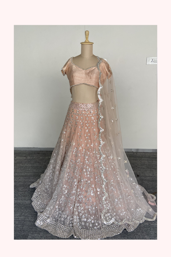 Abhinav Mishra Mirror-Embellished Lehenga Set