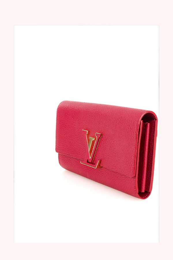 Louis Vuitton Red Leather Capucines Wallet