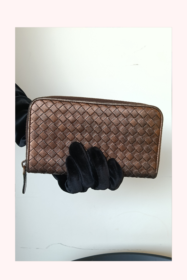 Bottega Veneta Intrecciato Zip Around Wallet