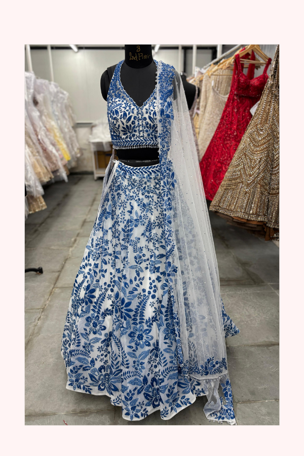 Seema Gujral Floral Embroidered Lehenga Set