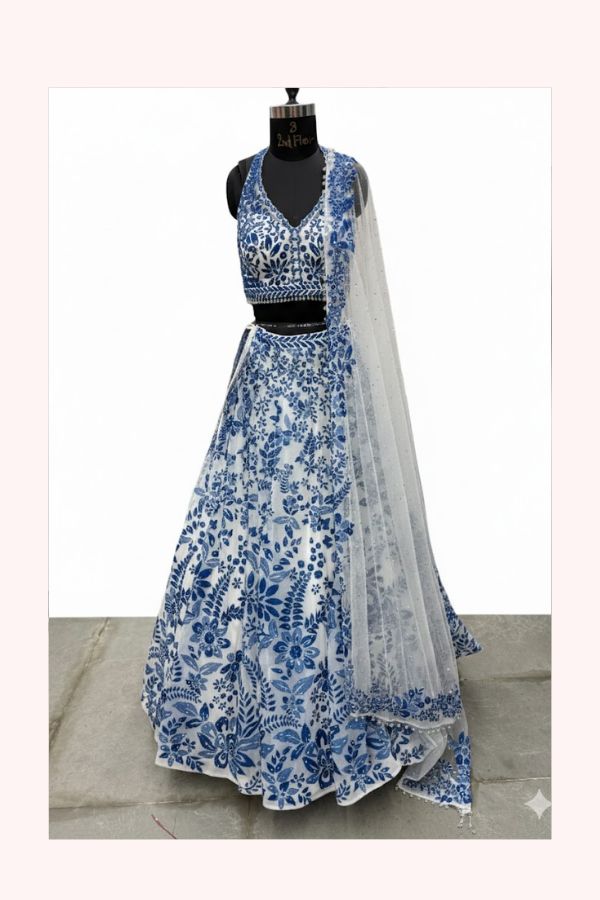 Seema Gujral Floral Embroidered Lehenga Set