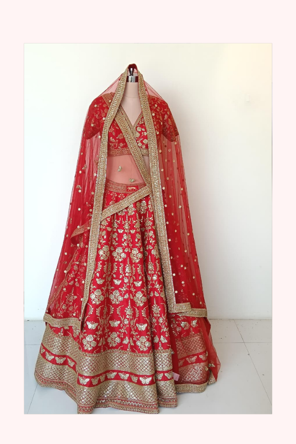 Sabyasachi Red Bridal Lehenga Set