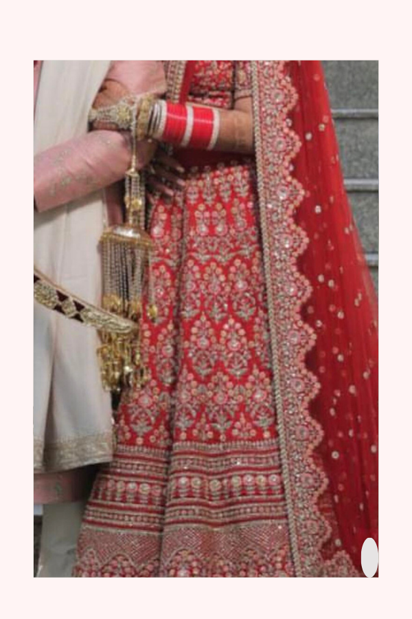 Sabyasachi red embroidered lehenga set