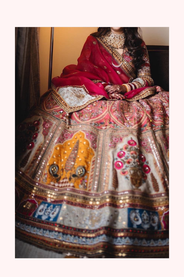 Marwar Couture Red & Multicolour Bridal Lehenga Set