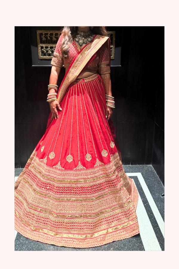 Sabyasachi Red Bridal Lehenga Set