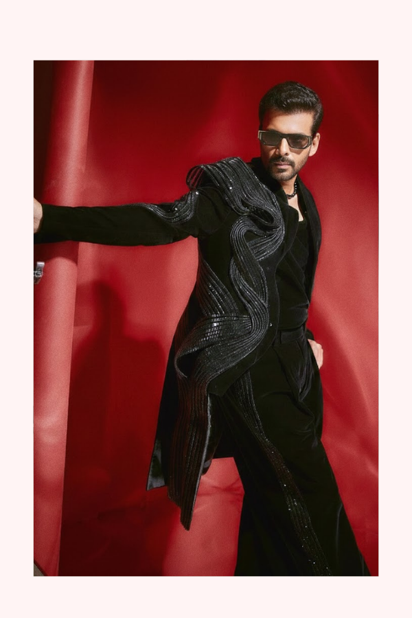 Amit Aggarwal Sculpted Velvet Embellished Jacket