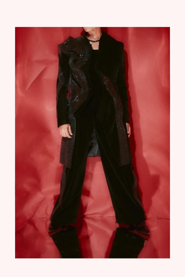 Amit Aggarwal Sculpted Velvet Embellished Jacket