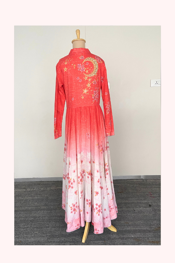 Tarun Tahiliani Ombre Floral Maxi Dress