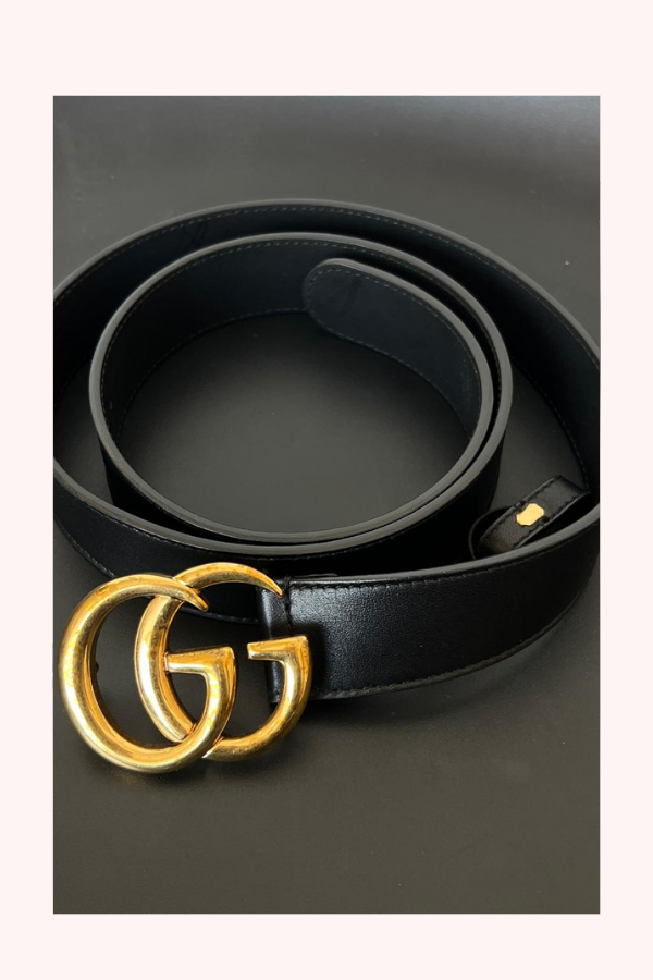 Gucci GG Logo Buckle Belt Size 36