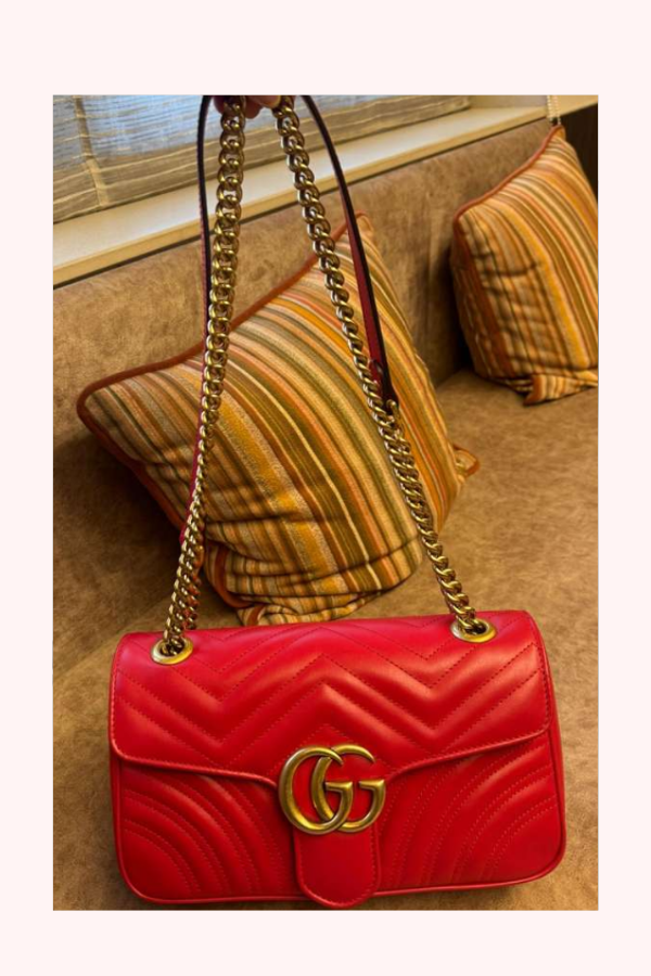 Gucci Marmont GG Small Red Matelassé Crossbody Bag