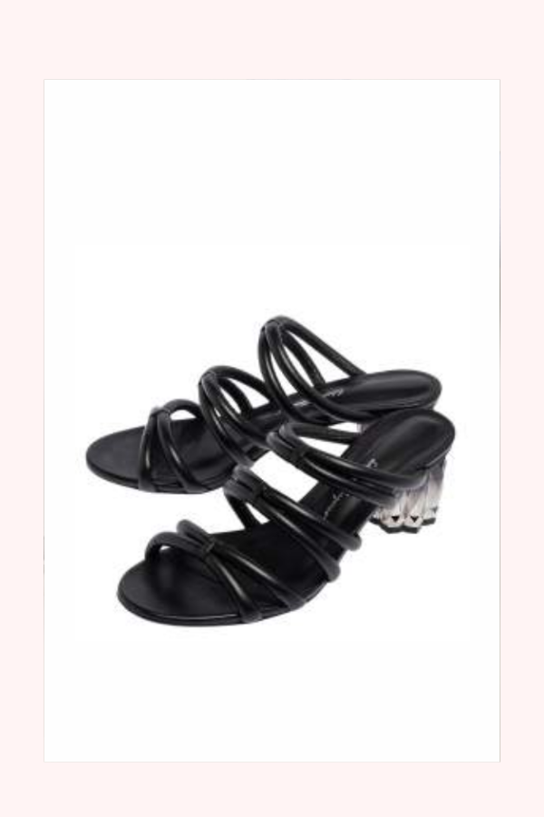 Salvatore Ferragamo Black Leather Amalia Sandals Size 9.5