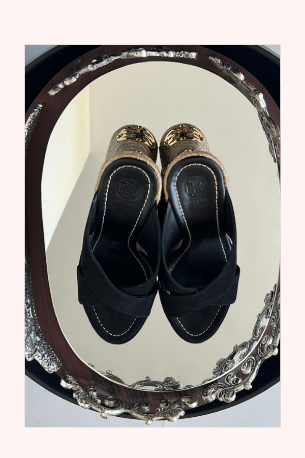 Tory Burch Black Wedges Size 9