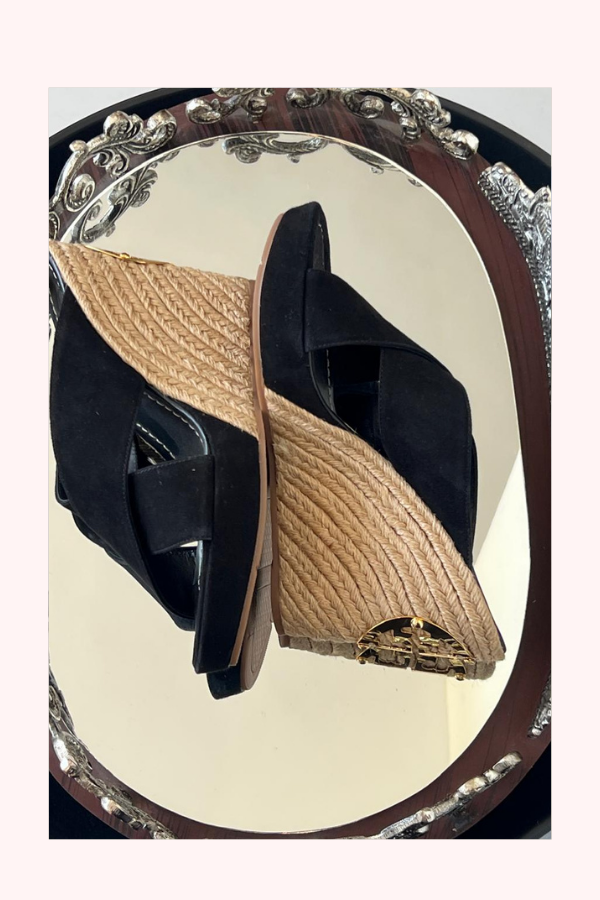 Tory Burch Black Wedges Size 9