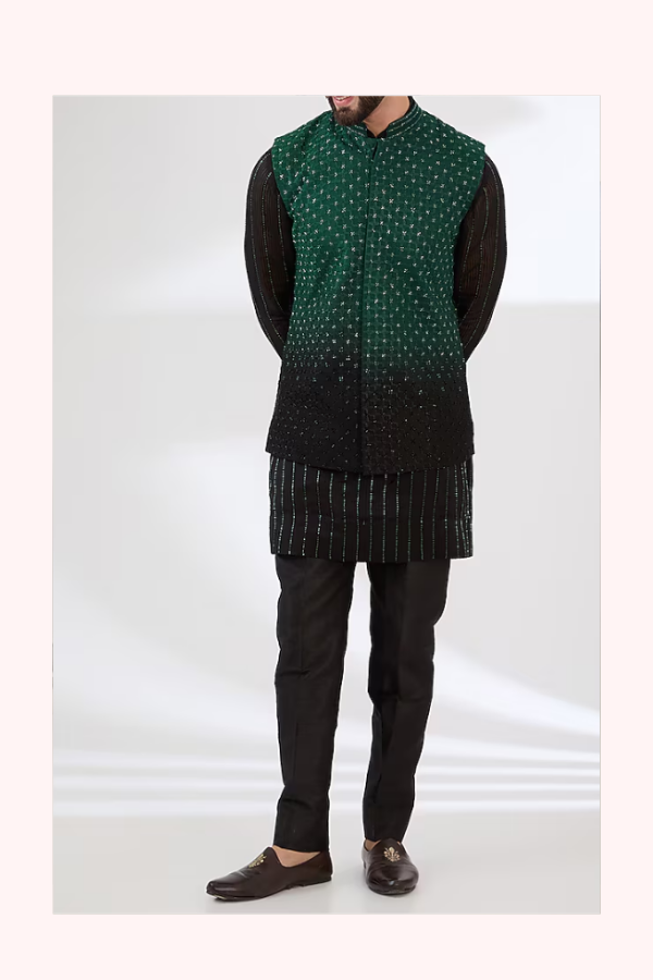 Sawan Gandhi Nehru Jacket Set