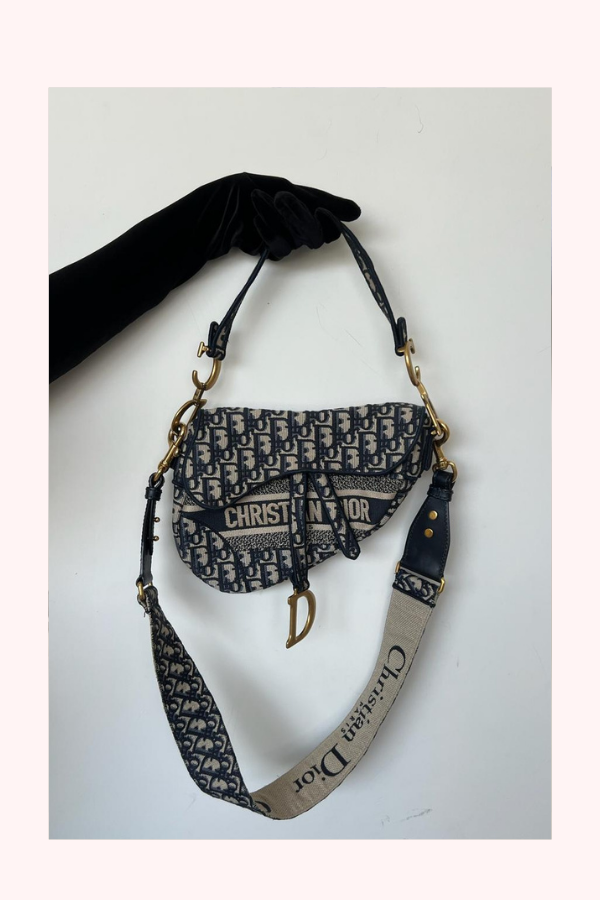 Dior Saddle Bag – Blue Dior Oblique Embroidery