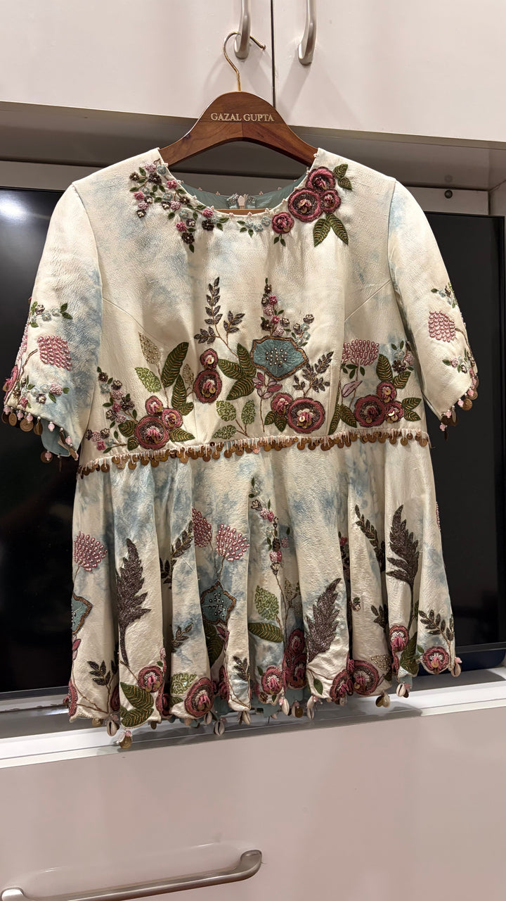 Gazal Gupta Floral Embroidered Peplum Set