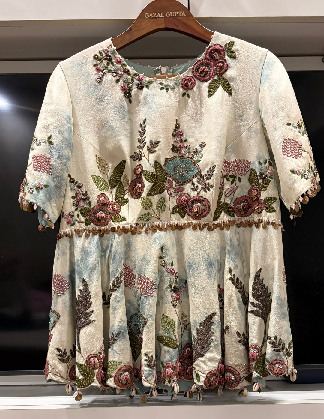 Gazal Gupta Floral Embroidered Peplum Set