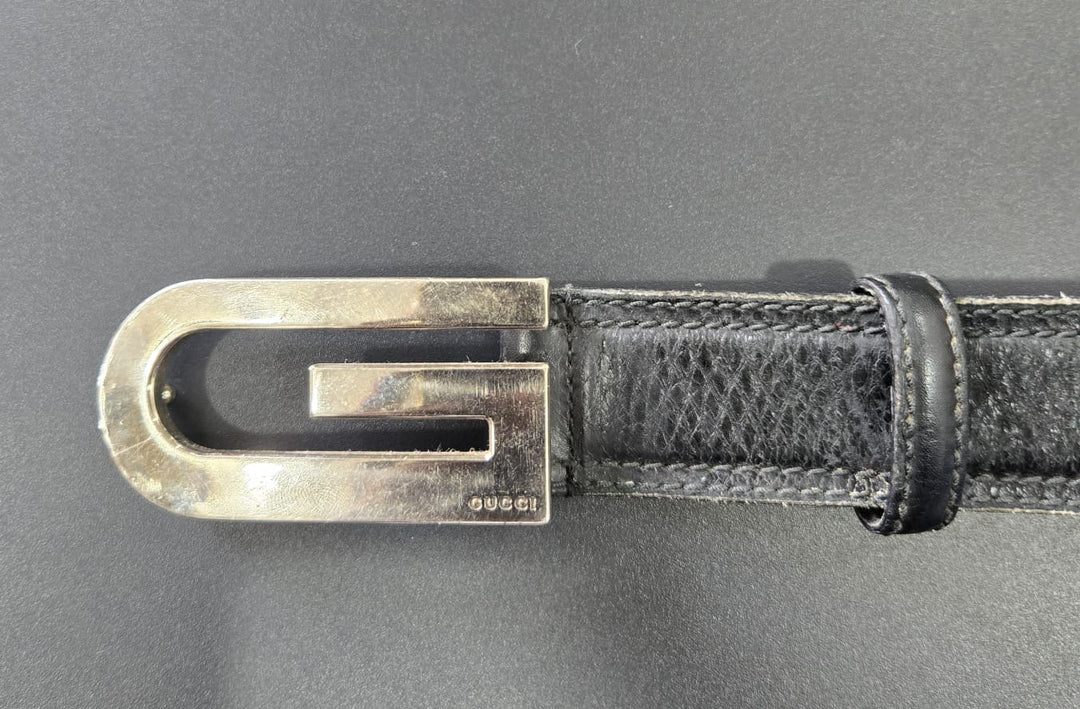 Gucci GG Buckle Leather Belt