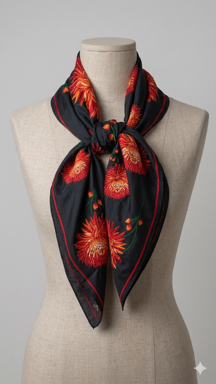 Rohit Bal Guldasta Silk Scarf