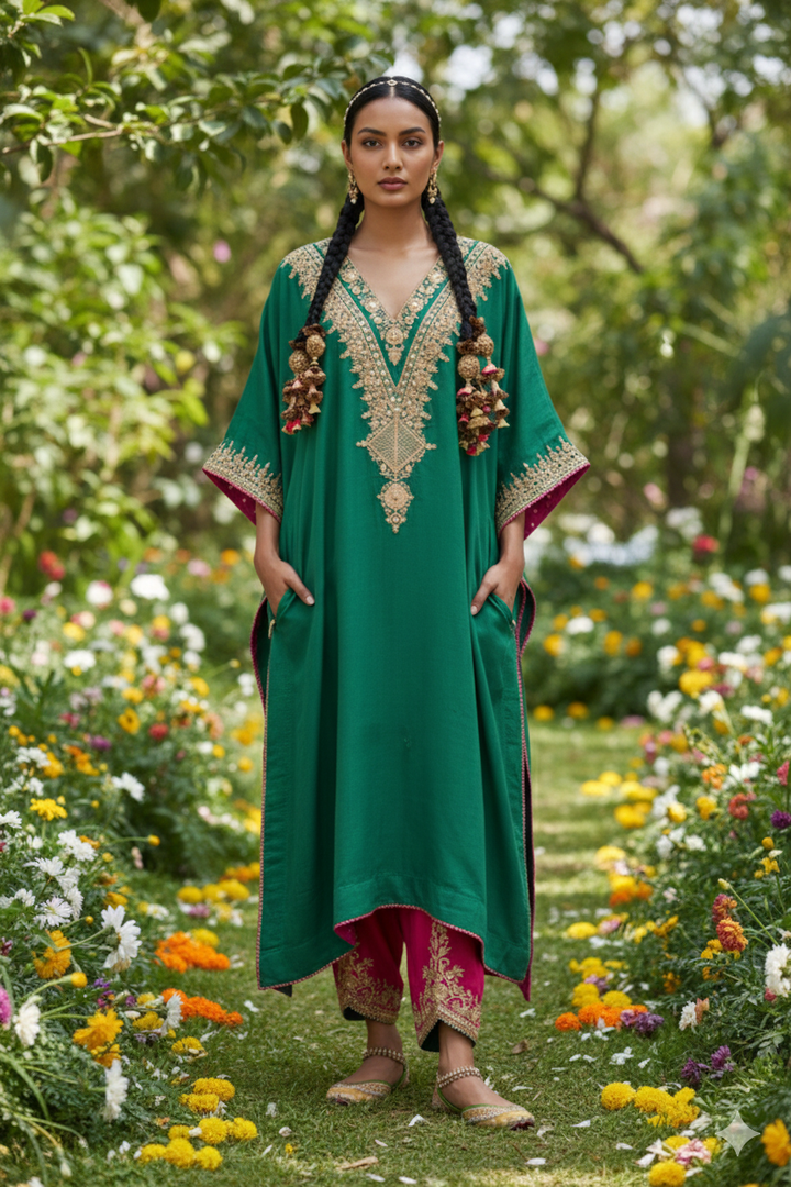 Heena Kochhar Shabri Green Mashroo Kurta Set