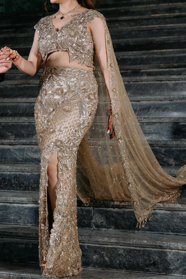 Mehul Gupta Gilded Cut Work Gown