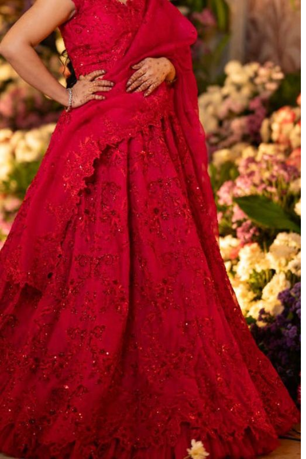Anushree Reddy Red Lehenga Set