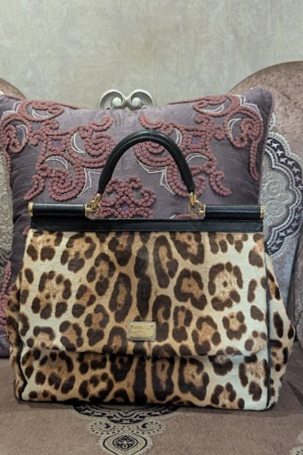 Dolce & Gabbana Leopard  Print Miss Sicily Handle Bag