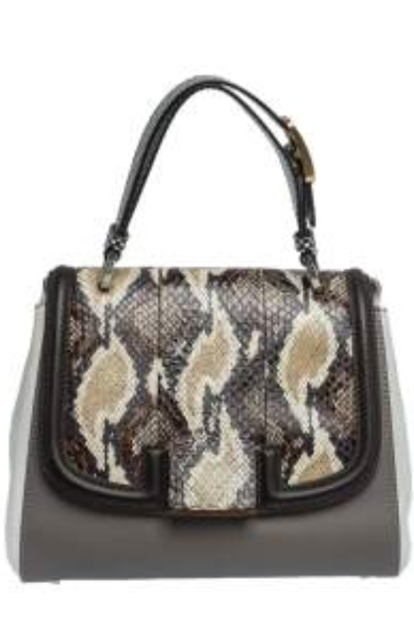 Fendi Multicolor Leather and Python Silvana Top Handle Bag