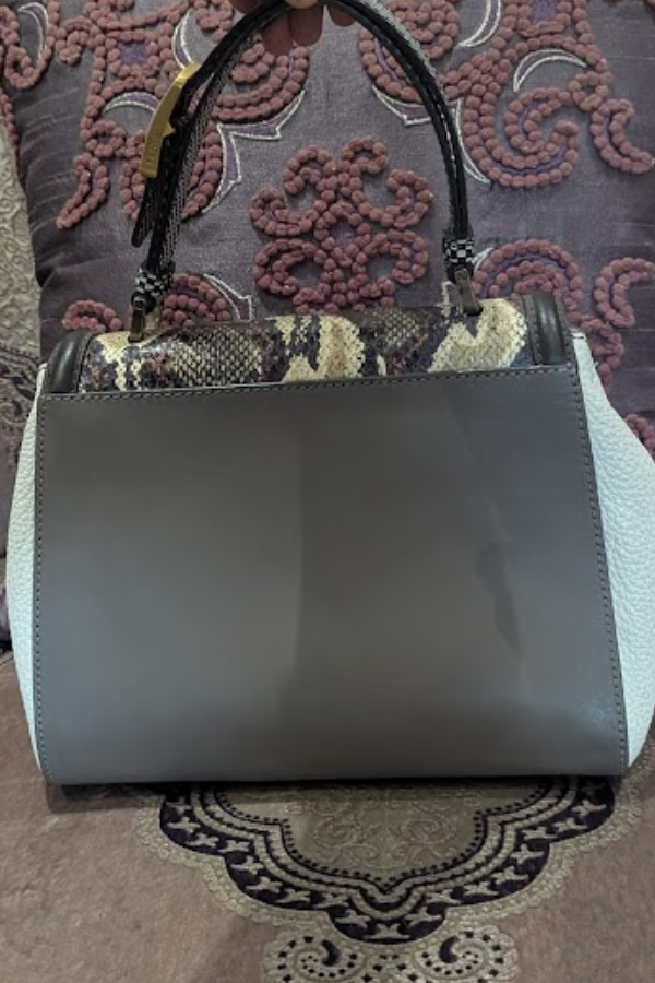 Fendi Multicolor Leather and Python Silvana Top Handle Bag