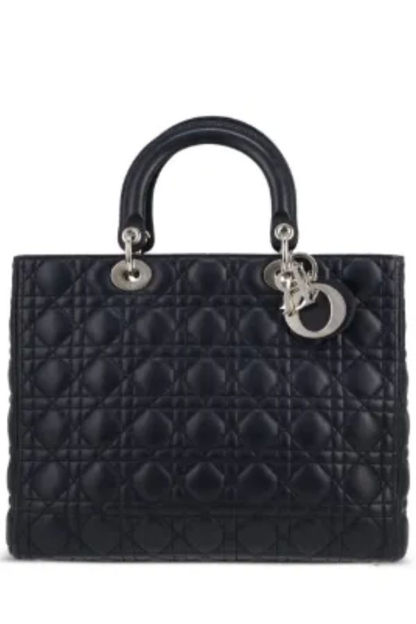 Lady Dior Black Cannage Tote Bag