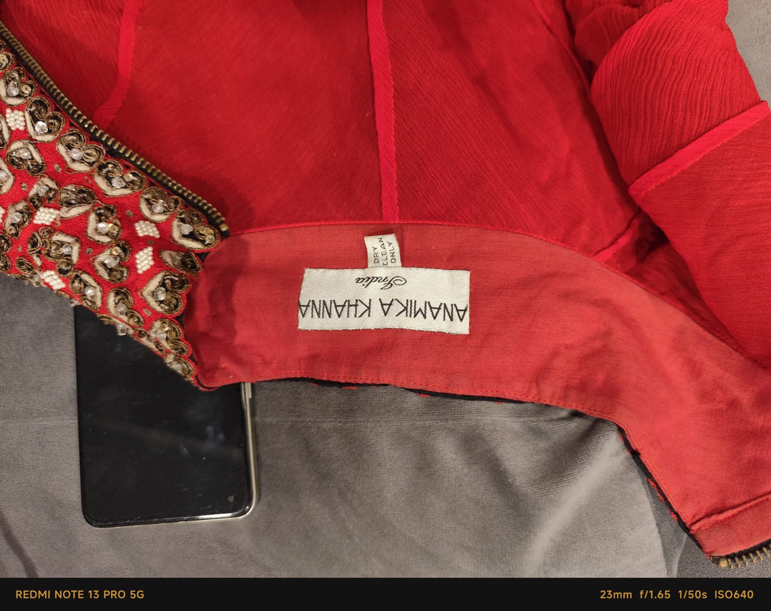 Anamika Khanna Red Anarkali